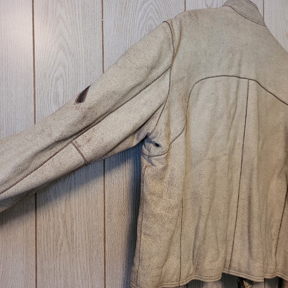 Vintage Marciano Guess Crackle Leather Bomber Jacket - Picture 3 of 16